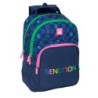 Mochila Escolar Benetton Damero Azul marino 32 x 42 x 15 cm