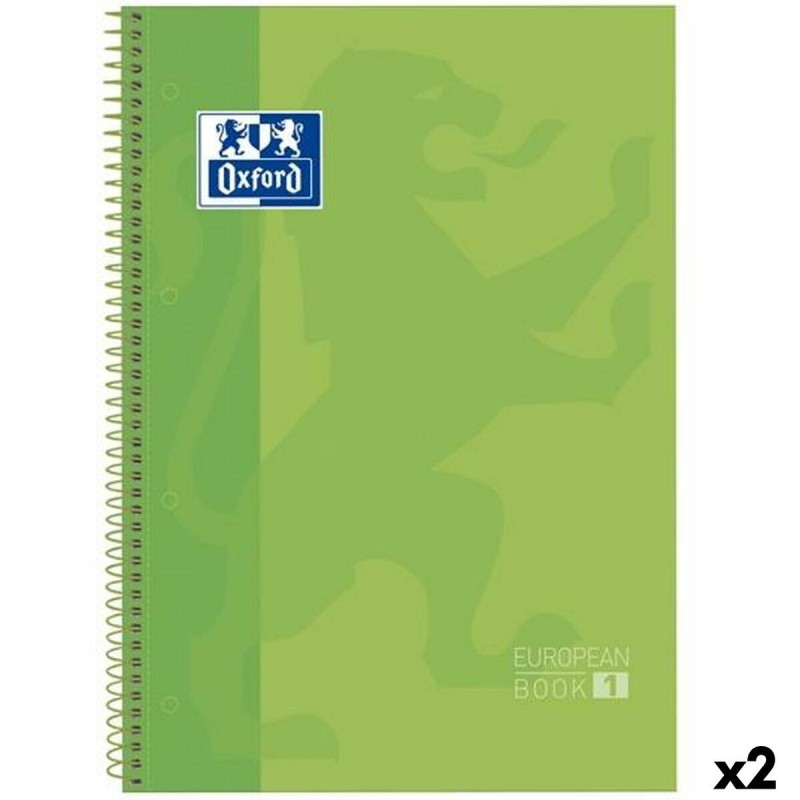 Libreta de Anillas Oxford Classic Europeanbook 1 Write&Erase Verde A4+ 80 Hojas 5 Piezas (2 Unidades)