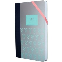 Libreta Milan Turquesa Plateado 21 x 14,6 x 1,6 cm