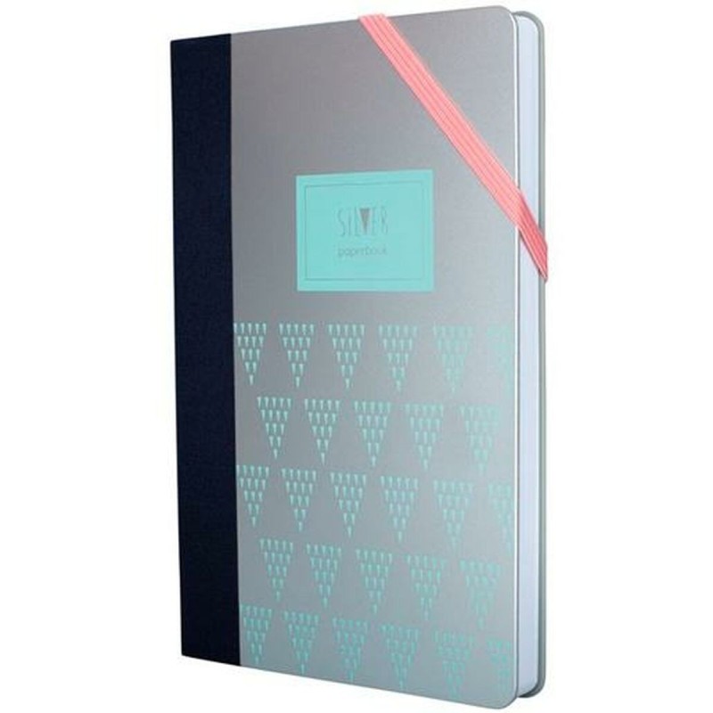 Libreta Milan Turquesa Plateado 21 x 14,6 x 1,6 cm