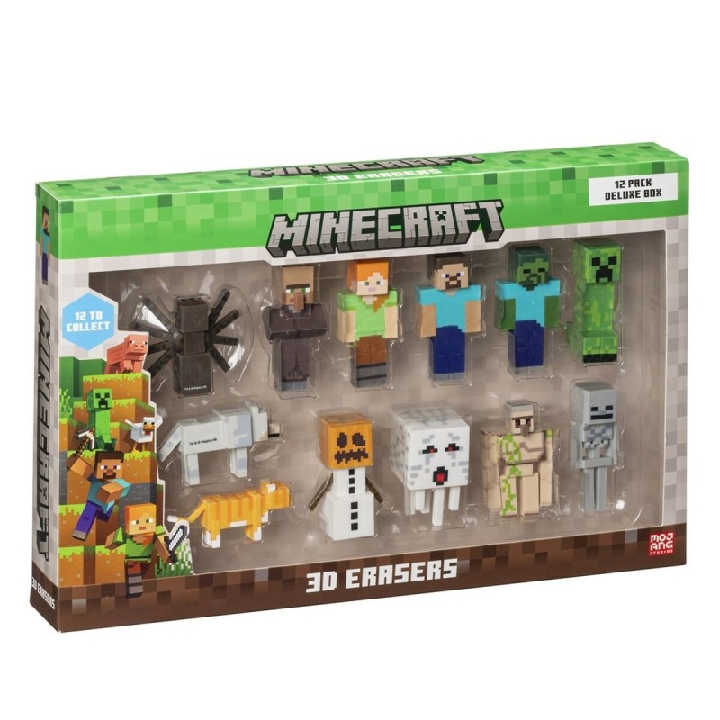 Set de gomas de borrar 3D Minecraft MC4080 12 Piezas