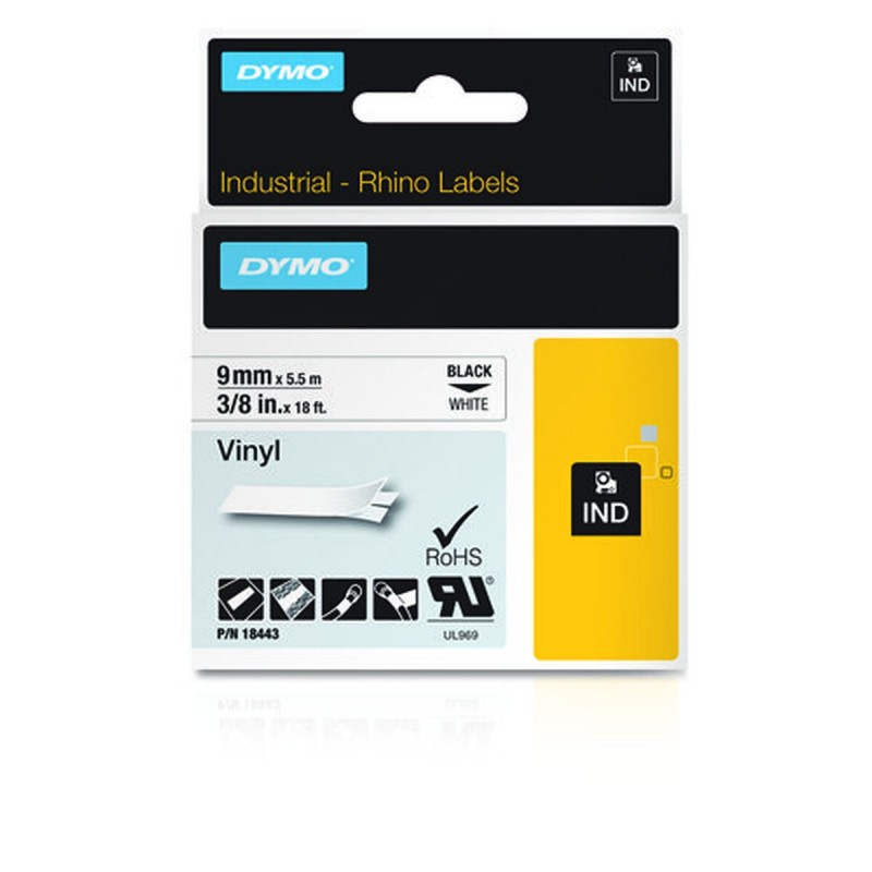 Cinta Laminada Dymo 18443 Blanco Multicolor Negro/Blanco Cinta Laminada Dymo 18443 Blanco Multicolor Negro/Blanco