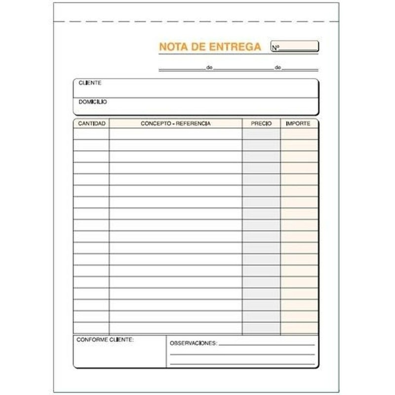 Talonario de Entregas 15 x 21 cm (10 Unidades)