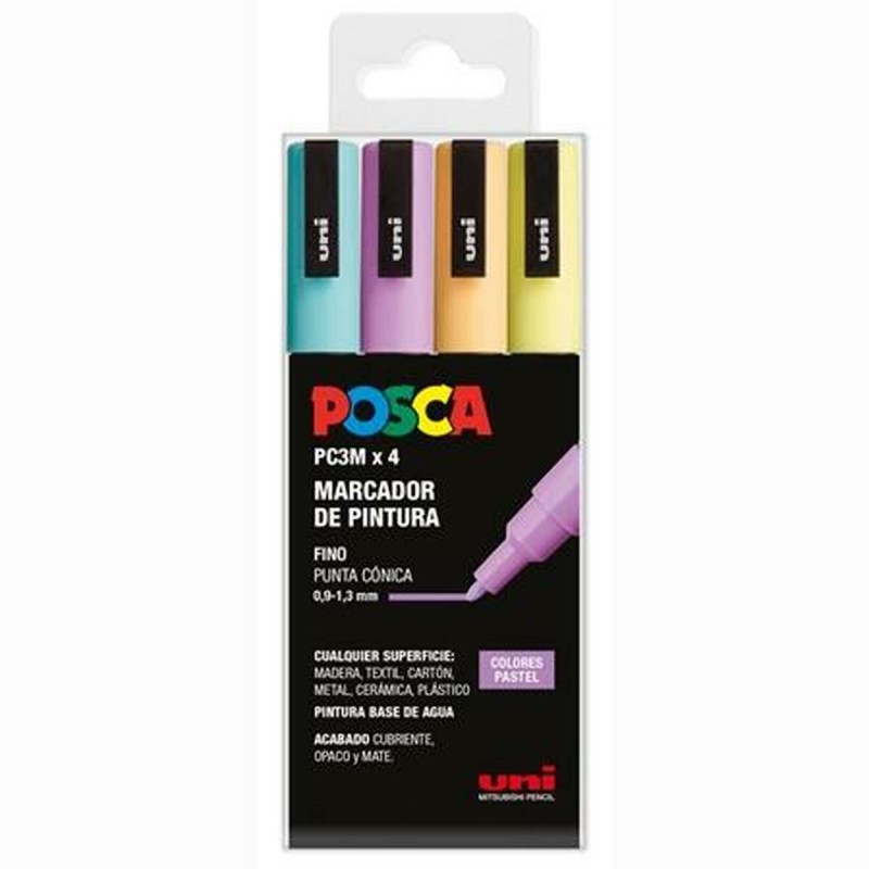 Rotulador de pintura acrílica POSCA PC-3M/4C Pastel 0,9-1,3 mm 4 Piezas