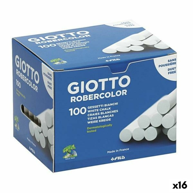 Tizas Giotto Robercolor Blanco 16 Unidades 100 Piezas