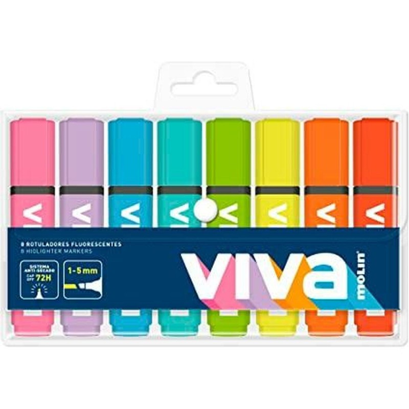 Set de Marcadores Fluorescentes Molin VIVA Multicolor 8 Piezas Set de Marcadores Fluorescentes Molin VIVA Multicolor 8 Piezas
