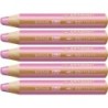 Lápices de colores Stabilo Woody Rosa 3 en 1 (5 Unidades)