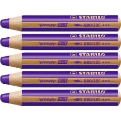 Lápices de colores Stabilo Woody Violeta 3 en 1 (5 Unidades)