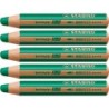 Lápices de colores Stabilo Woody Verde oscuro 3 en 1 (5 Unidades)