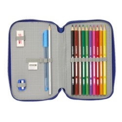 Plumier Doble F.C. Barcelona Granate Azul marino 12.5 x 19.5 x 4 cm 28 piezas