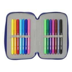 Plumier Doble F.C. Barcelona Granate Azul marino 12.5 x 19.5 x 4 cm 28 piezas