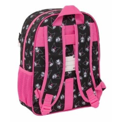 Mochila Escolar Kuromi Negro Fucsia 26 x 34 x 11 cm