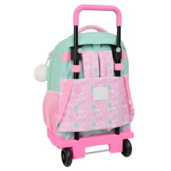 Mochila Escolar con Ruedas Glow Lab Amazing Verde Rosa 33 x 45 x 22 cm