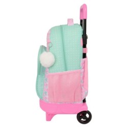 Mochila Escolar con Ruedas Glow Lab Amazing Verde Rosa 33 x 45 x 22 cm
