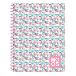 Libreta Moos Flores Multicolor A4 120 Hojas