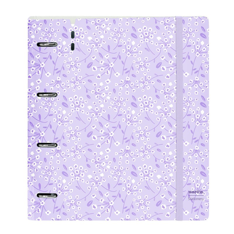 Carpeta de anillas Safta Light purple flowers Morado 27 X 32 X 4 cm