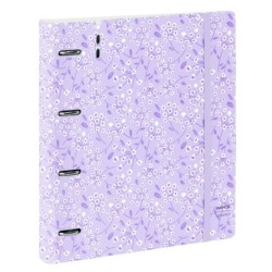 Carpeta de anillas Safta Light purple flowers Morado 27 X 32 X 4 cm