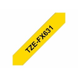 Cinta Laminada para Rotuladoras Brother TZEFX631 Amarillo 12 mm