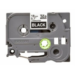 Cinta Laminada para Rotuladoras Brother TZE345 Blanco/Negro 18mm
