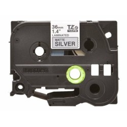 Cinta Laminada para Rotuladoras Brother TZe-M961 Negro Negro/Plateado Plateado