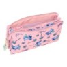 Portatodo Triple Lilo & Stitch Beach Rosa 22 x 12 x 3 cm