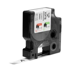 Cinta Laminada para Rotuladoras Dymo 18444 Blanco Negro/Blanco 12 mm