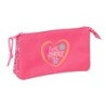 Portatodo Triple Safta Feeling Rosa 22 x 12 x 3 cm