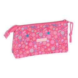 Portatodo Triple Safta Feeling Rosa 22 x 12 x 3 cm