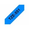 Cinta Laminada para Rotuladoras Brother TZE-551 Negro/Azul 24 mm x 8 m