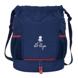 Bolsa Mochila con Cuerdas El Pulpo Azul marino 35 x 40 x 1 cm