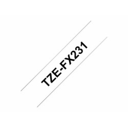 Cinta Laminada para Rotuladoras Brother TZEFX231 Negro/Blanco 12 mm 12 mm x 8 m