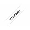 Cinta Laminada para Rotuladoras Brother TZEFX231 Negro/Blanco 12 mm 12 mm x 8 m