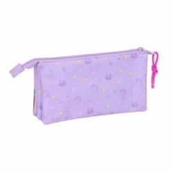 Portatodo Triple Unicorn Academy Lila 22 x 12 x 3 cm