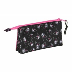 Portatodo Triple Kuromi Negro Fucsia 22 x 12 x 3 cm