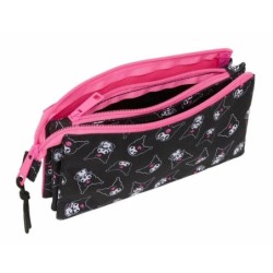Portatodo Triple Kuromi Negro Fucsia 22 x 12 x 3 cm