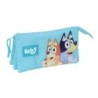 Portatodo Triple Bluey Azul cielo 22 x 12 x 3 cm