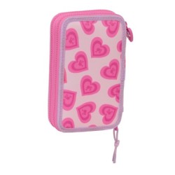 Plumier Doble Barbie Love Rosa 12.5 x 19.5 x 4 cm 28 piezas