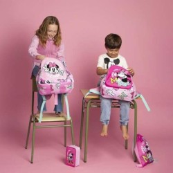 Mochila Escolar Minnie Mouse Fucsia 32 x 15 x 42 cm