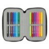 Plumier Triple Teenage Mutant Ninja Turtles Negro Gris 12,5 x 19,5 x 5,5 cm 36 Piezas