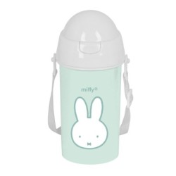 Botella con Tapa y Pajita Miffy Menta Menta PVC 500 ml
