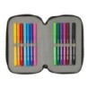 Plumier Triple Real Madrid C.F. Blanco Gris 12,5 x 19,5 x 5,5 cm 36 Piezas