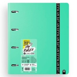 Carpeta de anillas Carchivo CARPEBLOCK 360 MY RULES Jade A4 (8 Unidades)