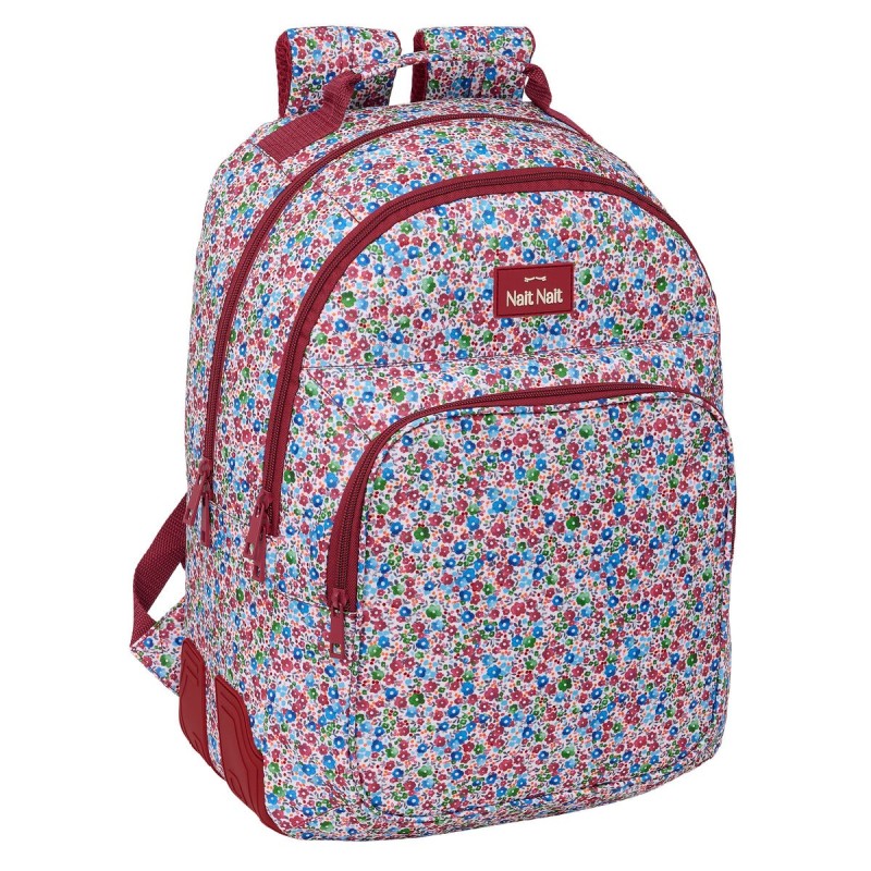 Mochila Escolar Nait Nait Flowers Burdeos 32 x 42 x 15 cm Mochila Escolar Nait Nait Flowers Burdeos 32 x 42 x 15 cm