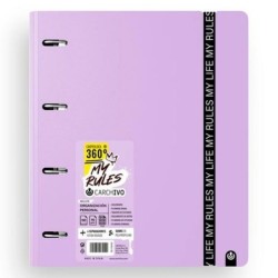 Carpeta de anillas Carchivo CARPEBLOCK 360 MY RULES Malva A4 (8 Unidades)