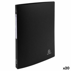 Carpeta de anillas Exacompta Negro A4 (20 Unidades) (4 Unidades)