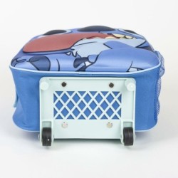 Mochila Escolar con Ruedas Stitch Azul 25 x 31 x 10 cm