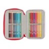 Plumier Triple Sevilla Fútbol Club Rojo 12,5 x 19,5 x 5,5 cm 36 Piezas