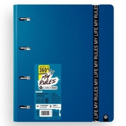 Carpeta de anillas Carchivo CARPEBLOCK 360 MY RULES Azul oscuro A4 (8 Unidades)