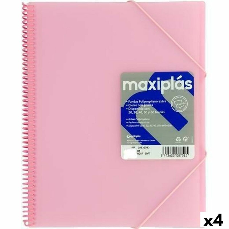 Carpeta Clasificadora Grafoplas Rosa claro A4 (4 Unidades)