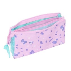 Portatodo Triple Frozen Cool days Violeta Azul cielo 22 x 12 x 3 cm